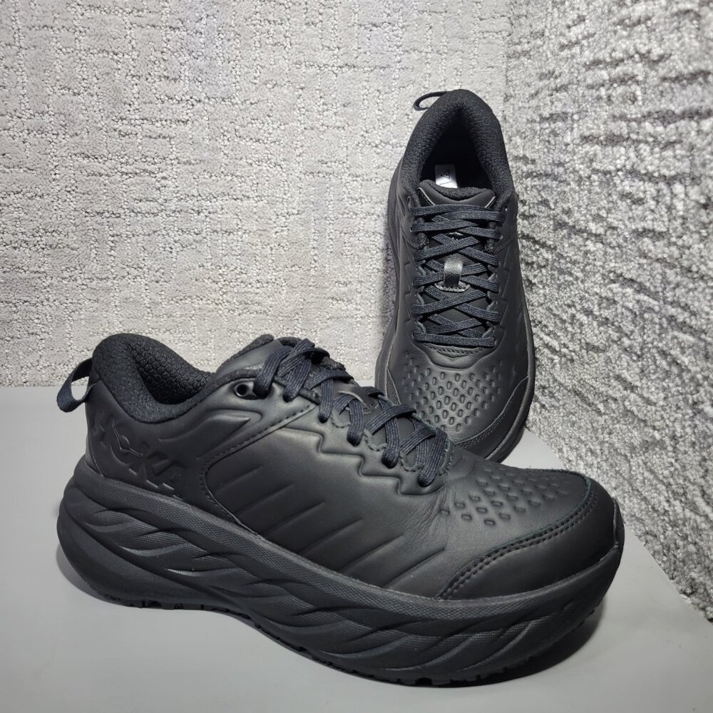 Hoka One One Bondi SR Women's Size US 8 Black Leather Athletic Running Sneakers. - Picture 6 of 10